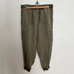 Olive Green Women's Cargo Jogger Pants